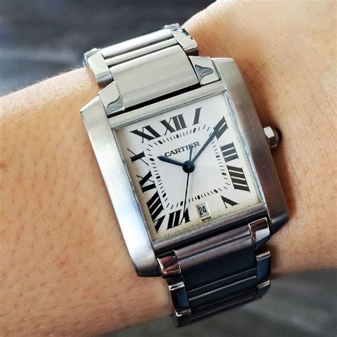 cartier mens tank watches|cartier tank with diamonds.